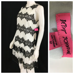 NEW Betsey Johnson Drop Waist Lace Cocktail Dress